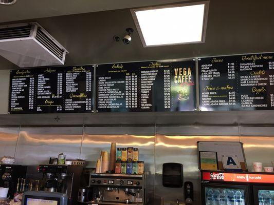 The menu board.