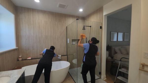 Check out our crew leaving this bathroom spotless