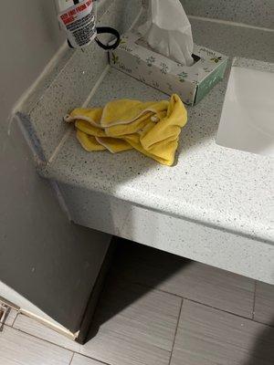 Rag left by cleaning person