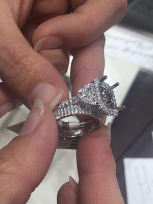 This customer only had to buy the trillions we used her small diamonds to make this ring.