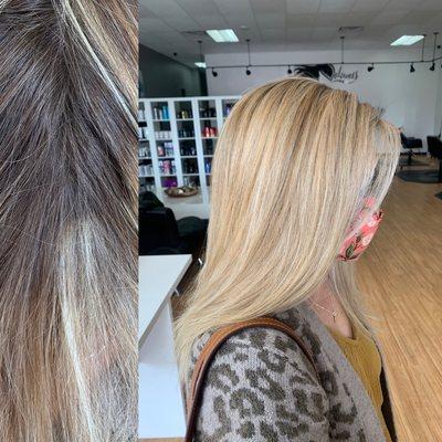 Root touchup and a brighter blonde