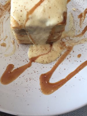 Okay, I ate 1/2 before I remembered to take a pic! Banana Fosters bread pudding with a lovely bourbon sauce