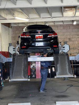 Wheel alignment done by Polo