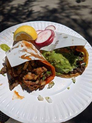 Taco de birria and taco estilo Tijuana