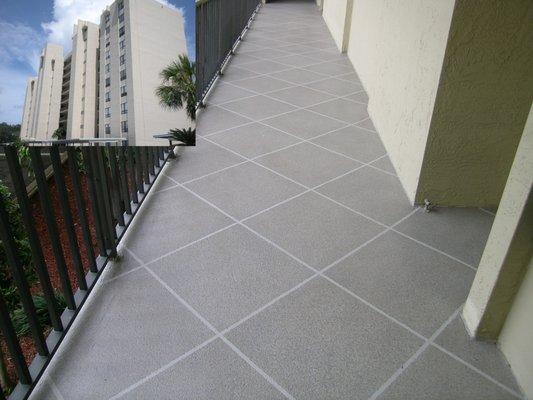 3 color Diamond design Acrlyic sealer Condo walkway