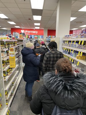 The afternoon line at the White Plains Road CVS.