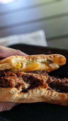 Chopped brisket sandwich