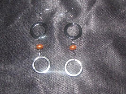 Earrings- Black Double Hooped