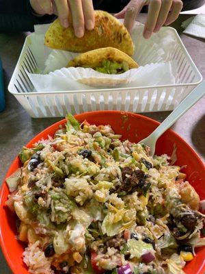 Chipotle Steak Bowl and Parmesan crusted steak tacos!