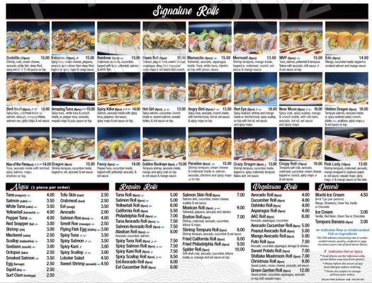 ALL YOU CAN EAT MENU 2/2