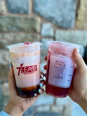 Thai tea and Strawberry Hibiscus Tea