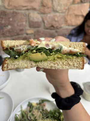 Avocado salmon sandwich