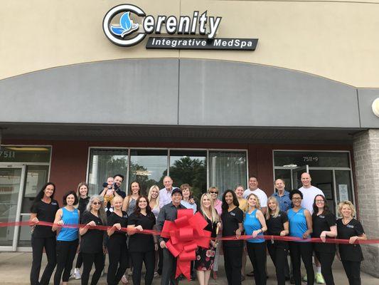 Staff and Family before ribbon cutting