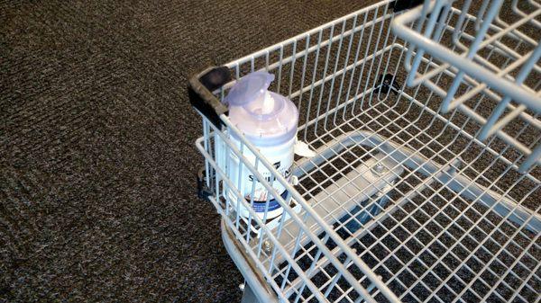 Kids carts have sanitizing wipes included