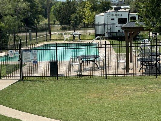 The pool is seasonal and cleaned daily.