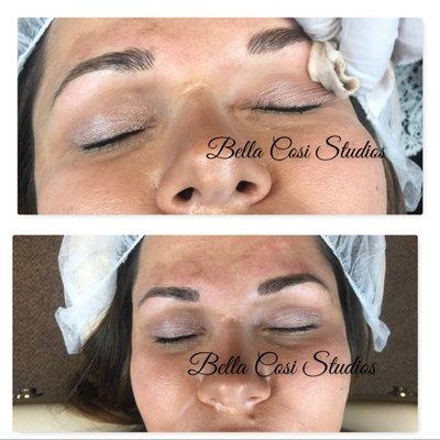 Microblading eyebrows by Ann Lotero at Bella Cosi Studios