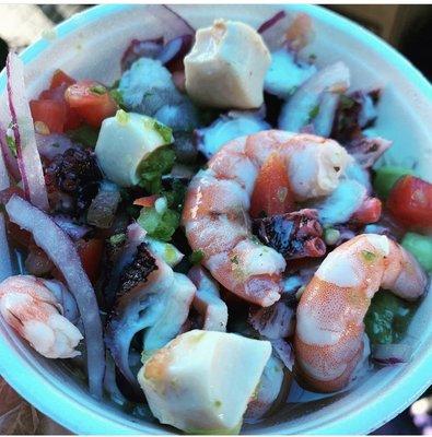 CAZUELA MIXTA (RAW SHRIMP,COOKED SHRIMP,IMITATION ABALONE,OCTOPUS)