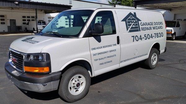 One of Garage Doors Repair Wizard Charlotte Work Van