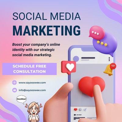 We provide full scale social media marketing including account management, SEO optimization, content creation, graphic design, and video.