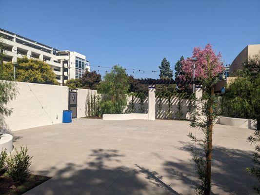 New front courtyard perfect for ceremony, cocktail reception or small intimate dinner celebration.