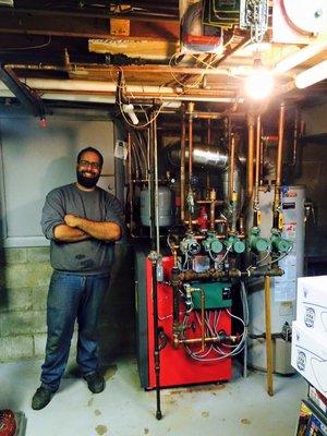 Joe with multi zone hot water boiler