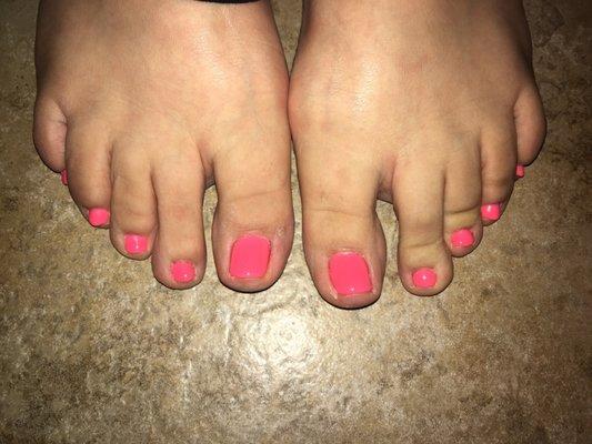 Gel pedicure was great he got all the calluses off my feet!