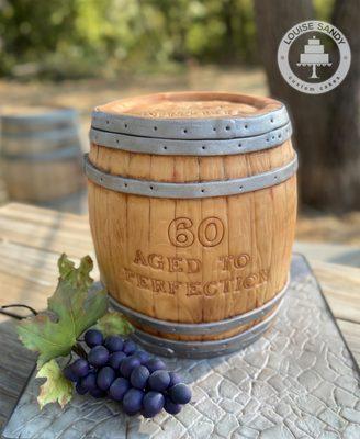 Wine Barrel 60th Birthday Cake