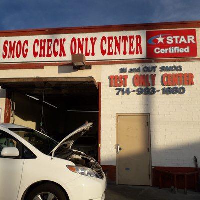 In and Out Smog Check, test only, 10 minutes done