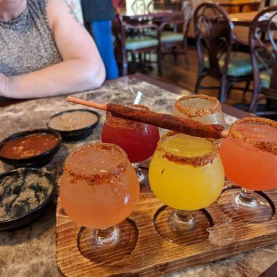 The mezcal/margarita flight