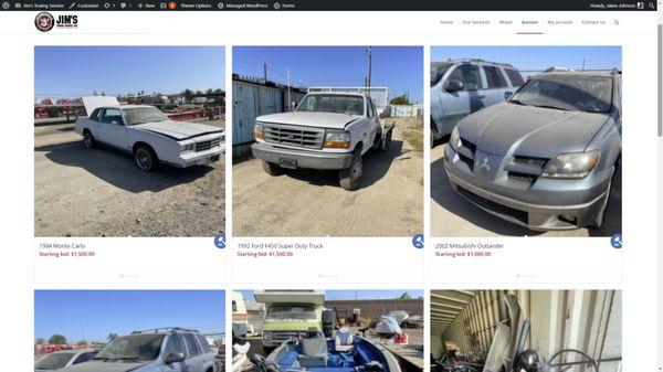 Visit jimstowingservice.com/shop to bid on vehicles up for auction!