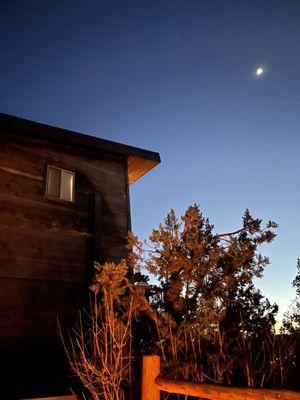 Magic hour from our treetop house, star gazing and s'mores this place has everything you need!