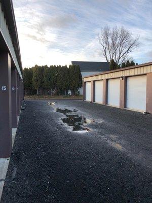 Non paved access driveway becomes very muddy.