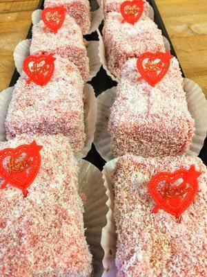 Yummy strawberry coconut squares