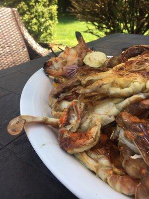 Hot~ & Fresh Out Of The Grill [Soft Shell Crabs & Shrimp Kabobs] Courtesy Of Apple Farm's Fish Dept.