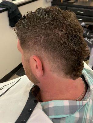 Burst fade with curls