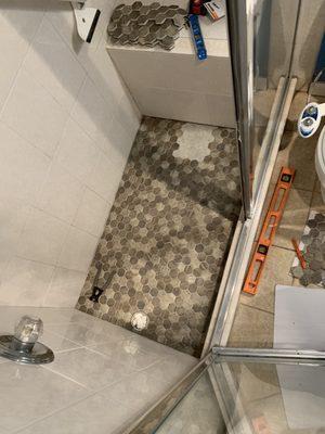 Shower tile install