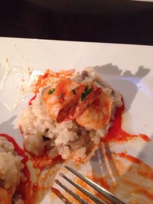 Shrimp With mushroom risotto