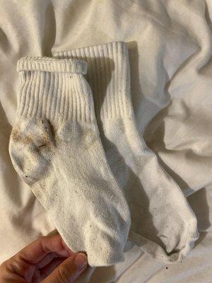 Dirty socks AFTER they dropped off my laundry... Like they did not even clean.