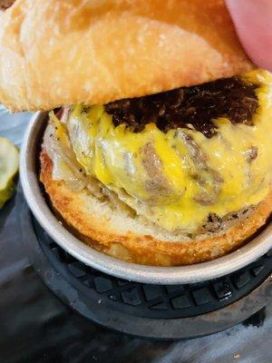 Inside the Juicy Lucy Burger--juicy indeed!