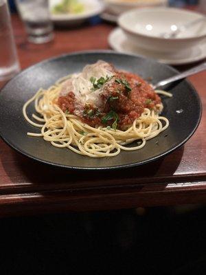 Spaghetti and meatballs