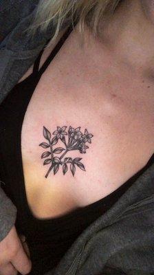 jasmine sternum tattoo