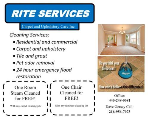 Rite Services Carpet and Upholstery Care