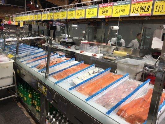 Fresh seafood section