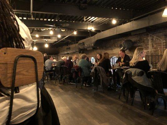 View of the upper level dining area.