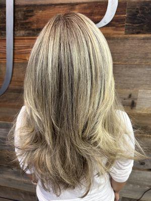 Bright blonde highlights