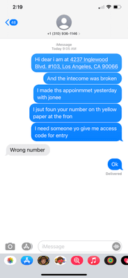 and this is second agent that found her number on front of door. see what she replied me back- They dint care that I had been waiting long