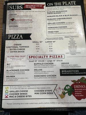 6/28/24 pizza menu