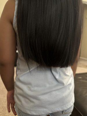 Final result of my daughter's hair her trim.