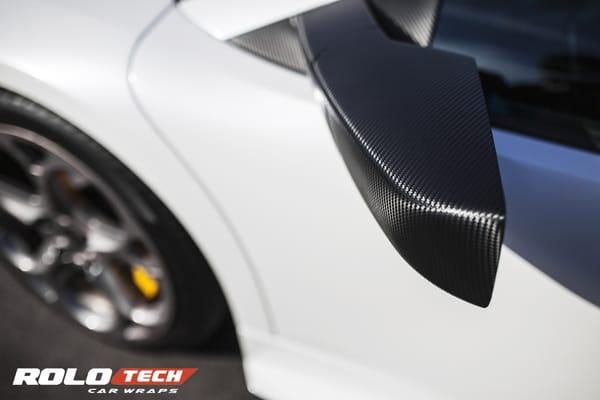 Lamborghini Murcielago white pearl full wrap with Carbon Fiber accents