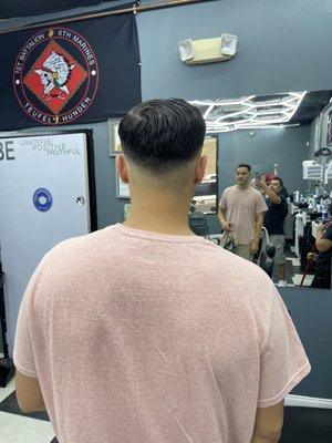 Low Skin fade photo from back.